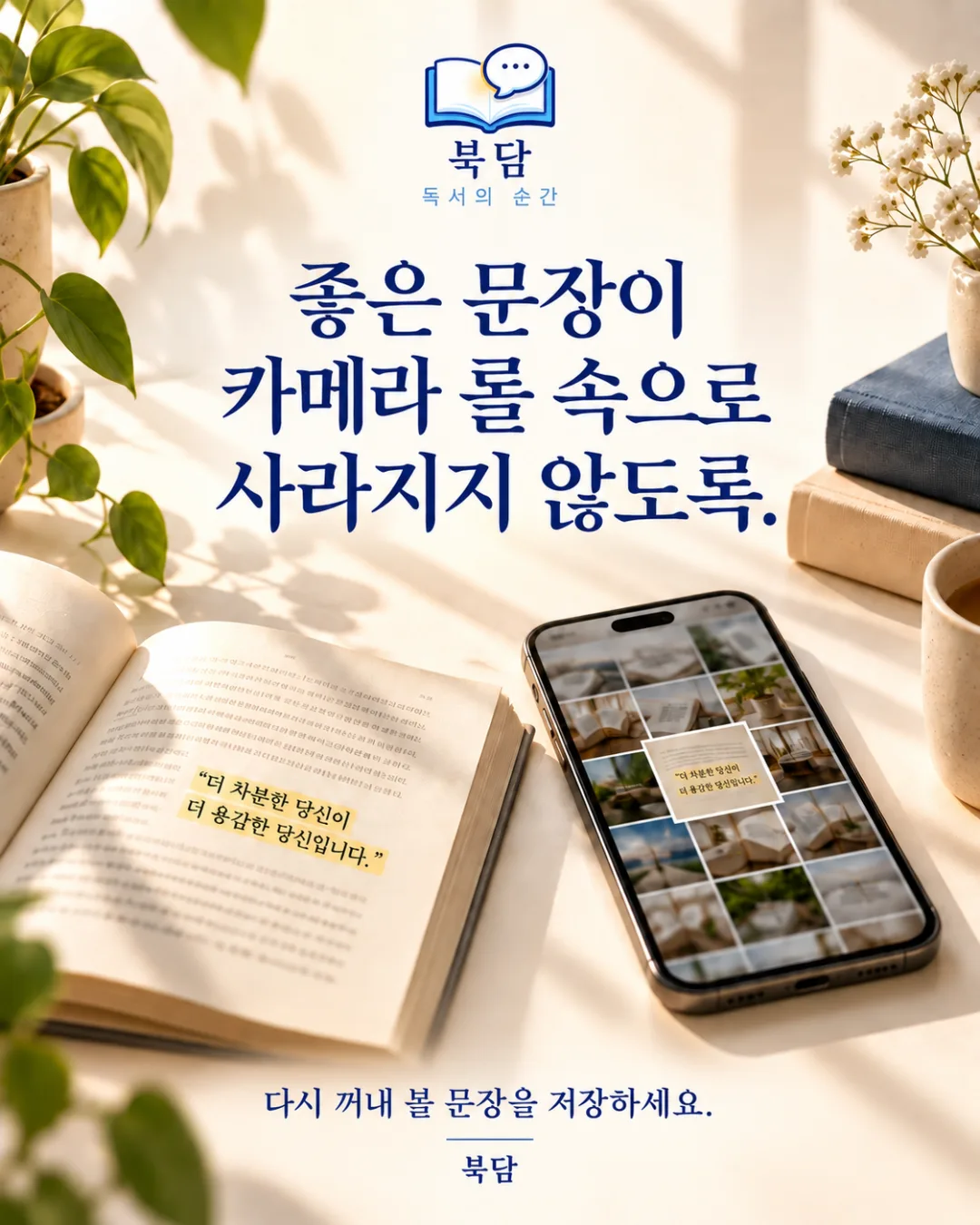좋은 문장이 카메라 롤 속에 묻히지 않도록.